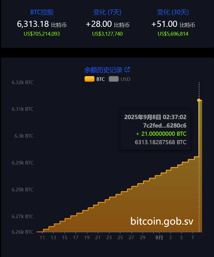 萨尔瓦多增持比特币庆祝法案实施四周
